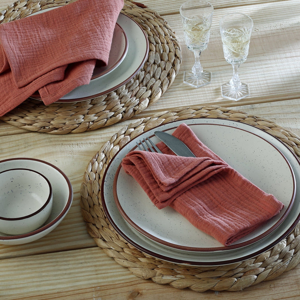 Carla - Pack De 4 Servilletas De Mesa - Rojo Toscana
