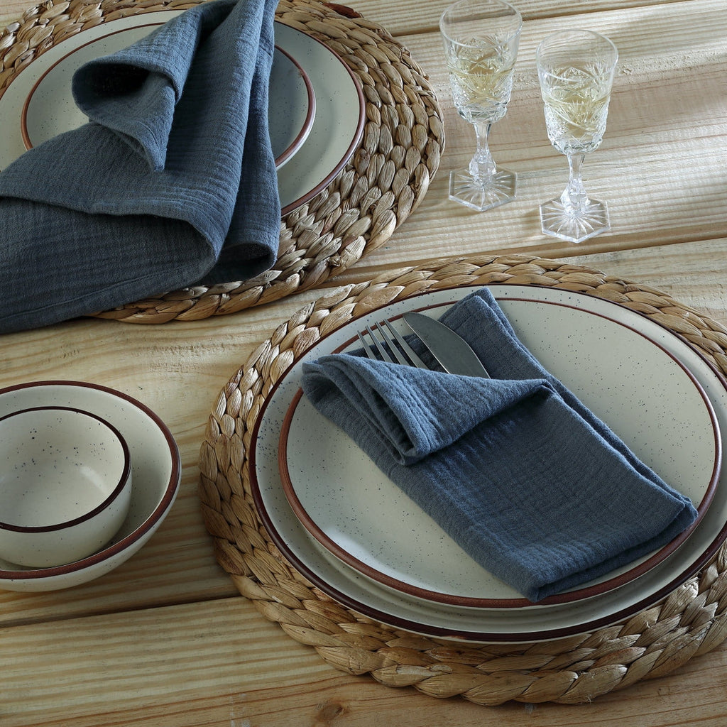 Carla - Set of 4 Napkins - Storm Blue