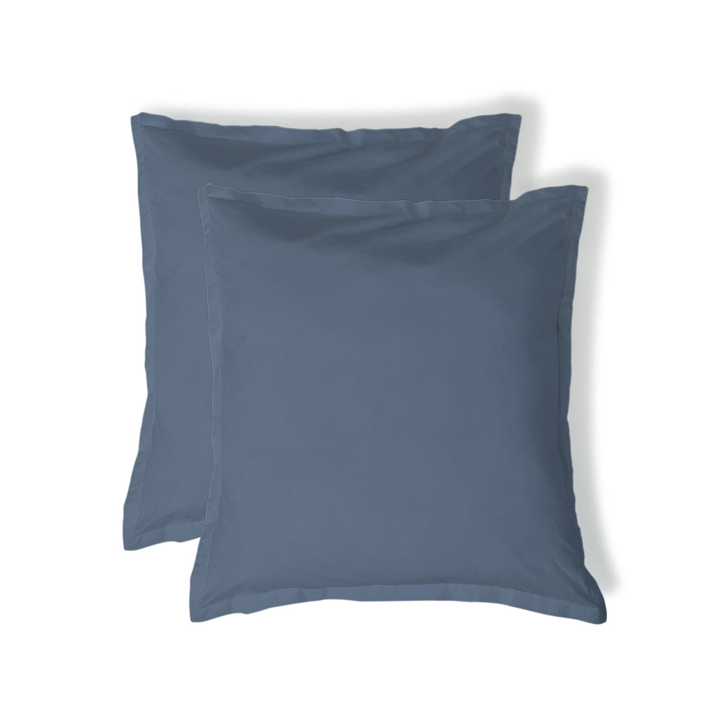 Nina - Funda De Almohada (X2) - Percal De Algodón - Azul Denim