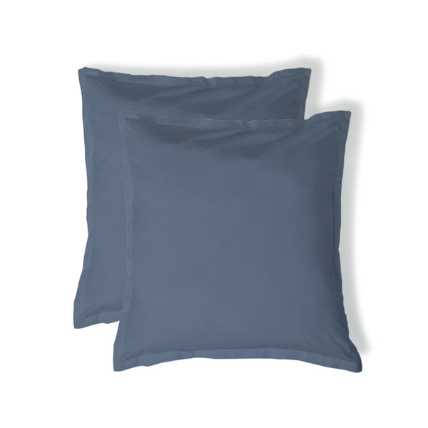 Nina - Pillowcase (x2) - Cotton Percale - Denim Blue