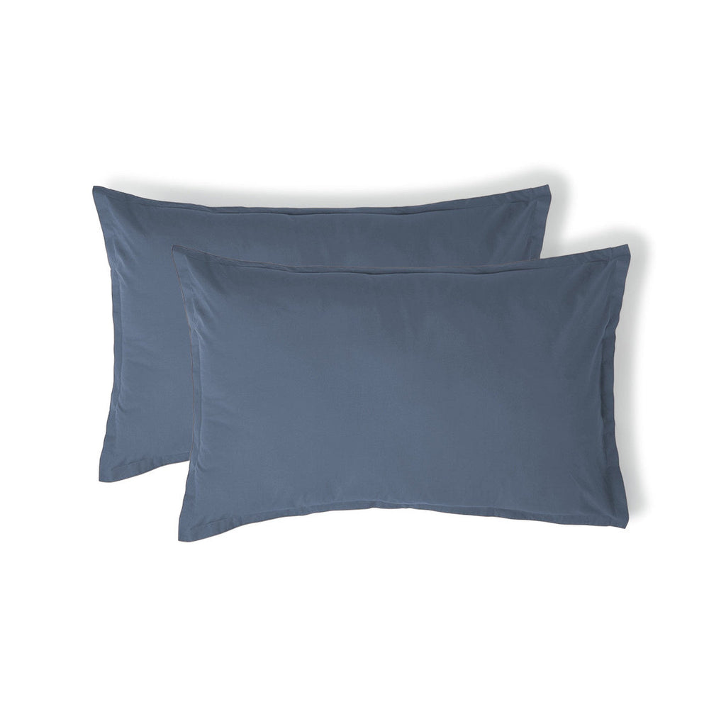 Nina - Funda De Almohada (X2) - Percal De Algodón - Azul Denim