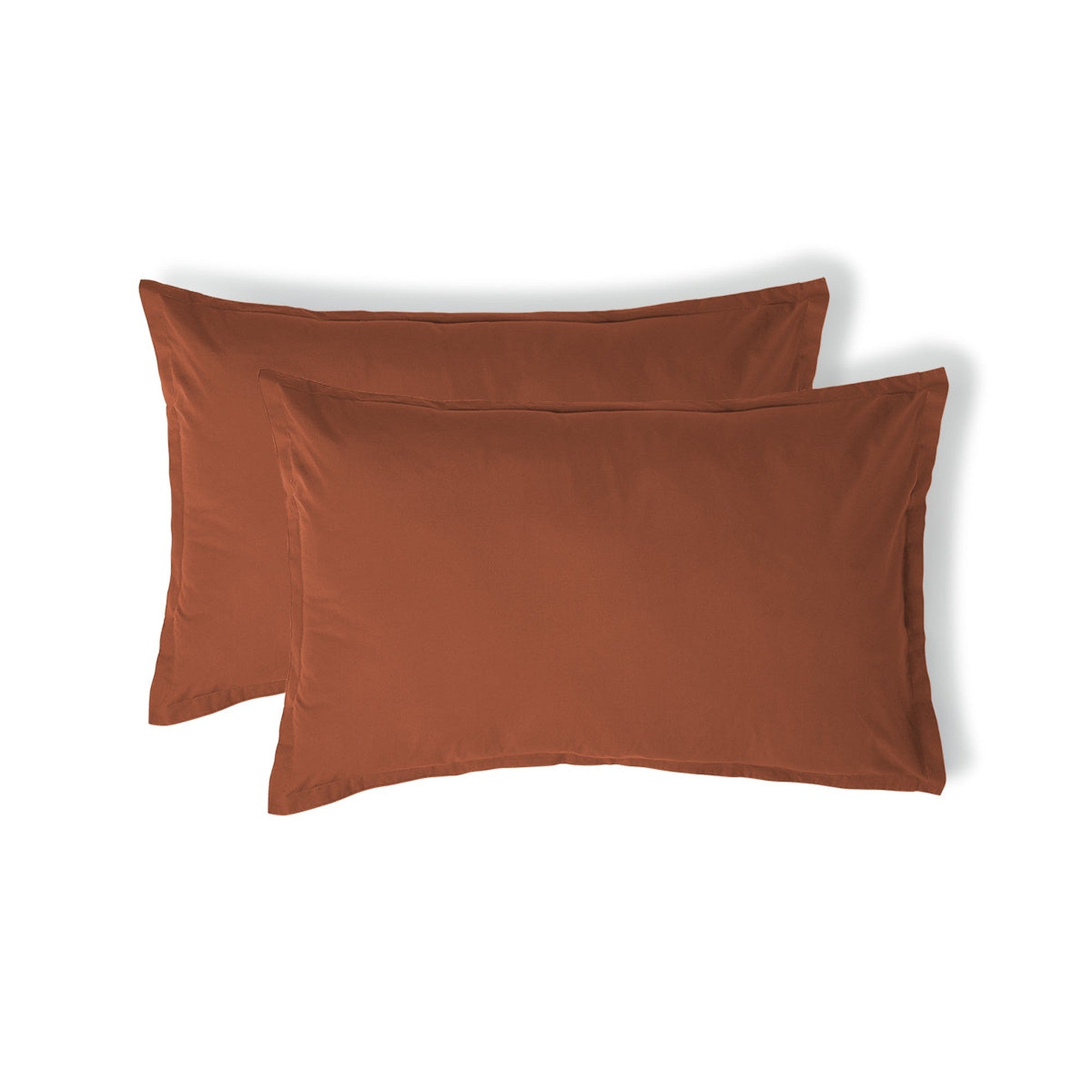 Nina - Funda De Almohada (X2) - Percal De Algodón - Rojo Toscano