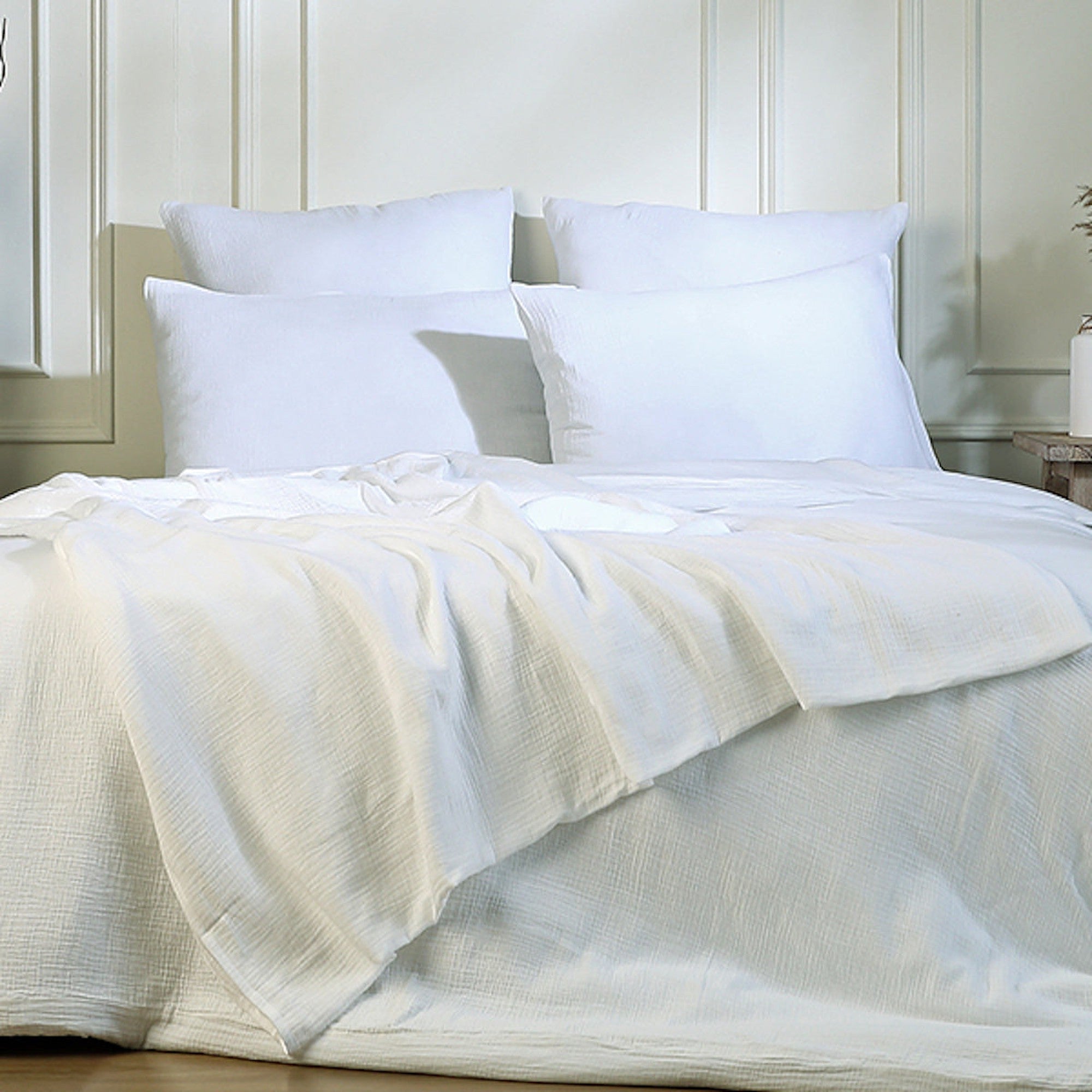 Carla - Funda De Almohada (X2) - Gasa De Algodón - Blanco