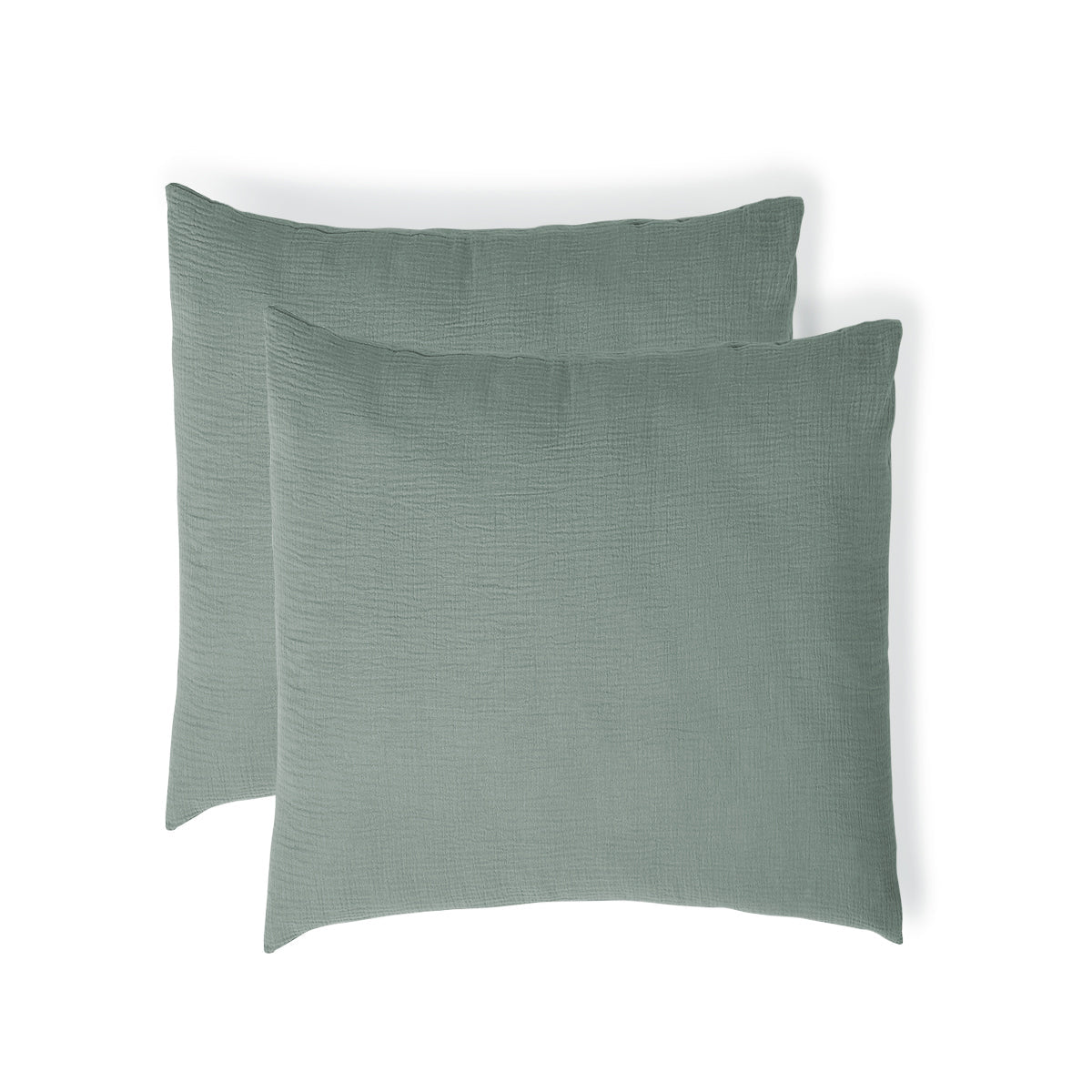 Carla - Lote De 2 Fundas De Almohada - Gasa De Algodón - Celadón