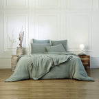 Carla - Lote De 2 Fundas De Almohada - Gasa De Algodón - Celadón