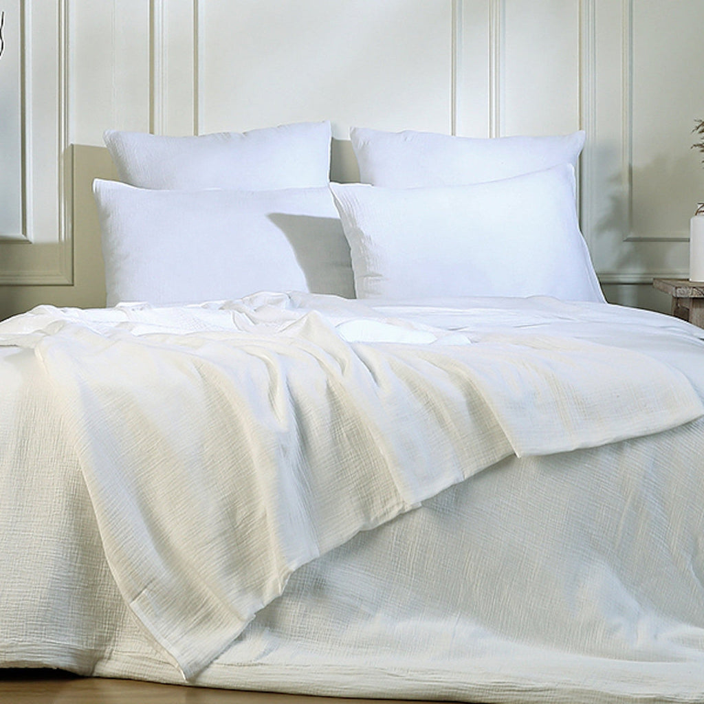Carla - Funda De Almohada (X2) - Gasa De Algodón - Blanco