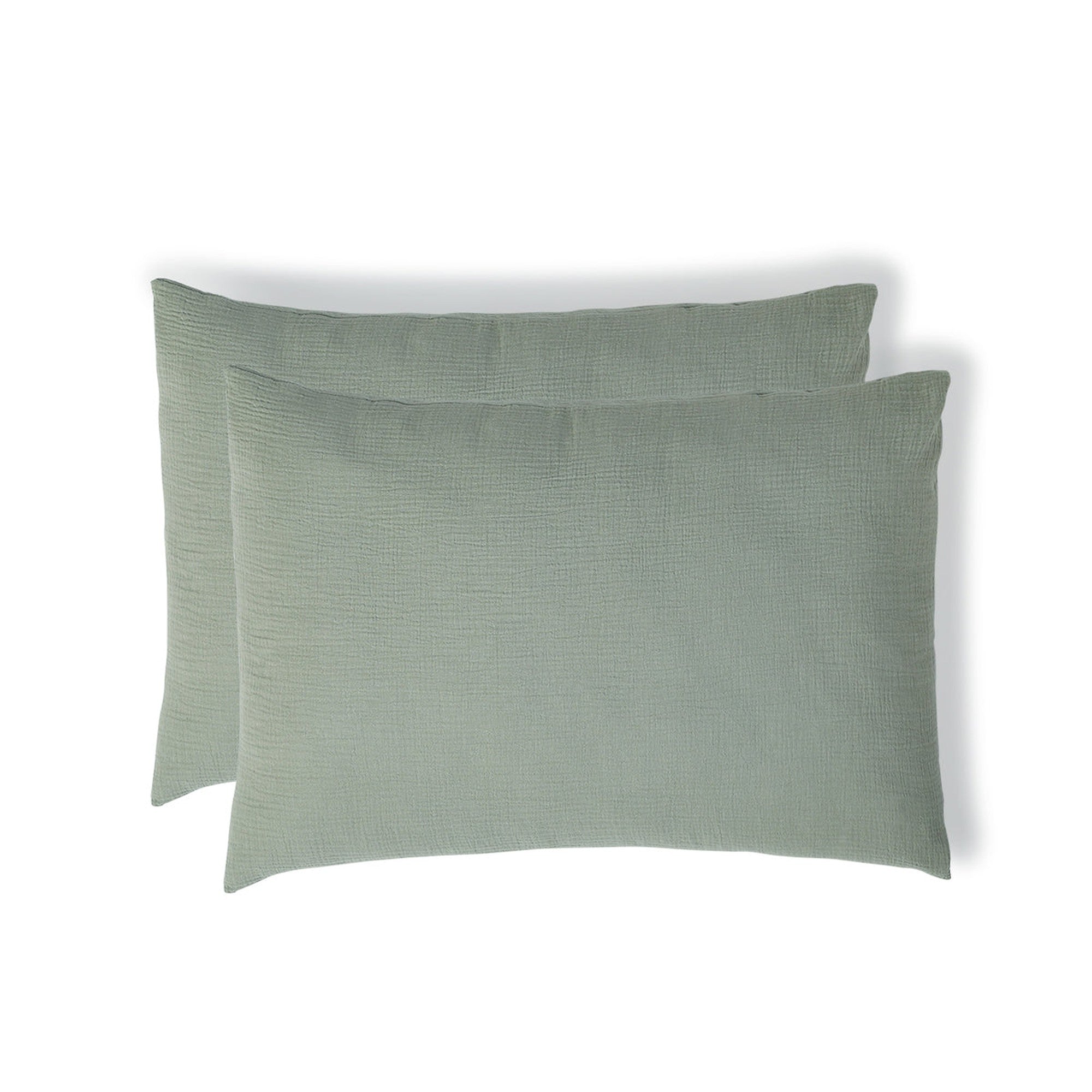 Carla - Lote De 2 Fundas De Almohada - Gasa De Algodón - Celadón