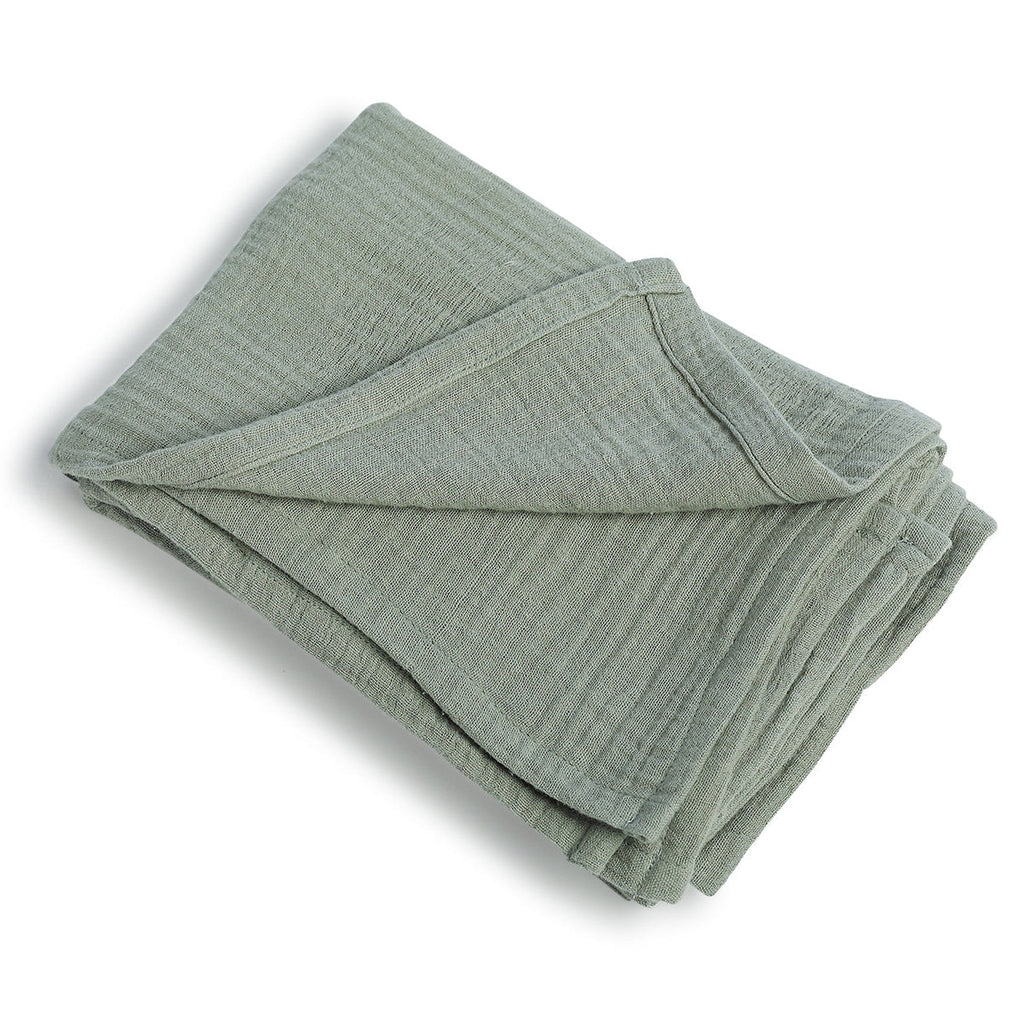 Carla - Lote De 2 Fundas De Almohada - Gasa De Algodón - Celadón