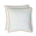Zoé - Taie D'Oreiller (X2) - Percale De Coton - Blanc/Caramel