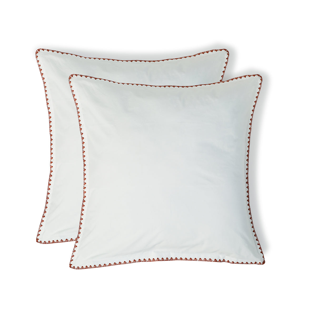 Zoé - Funda De Almohada (X2) - Percal De Algodón - Blanco/Rojo