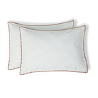 Zoé - Funda De Almohada (X2) - Percal De Algodón - Blanco/Rojo