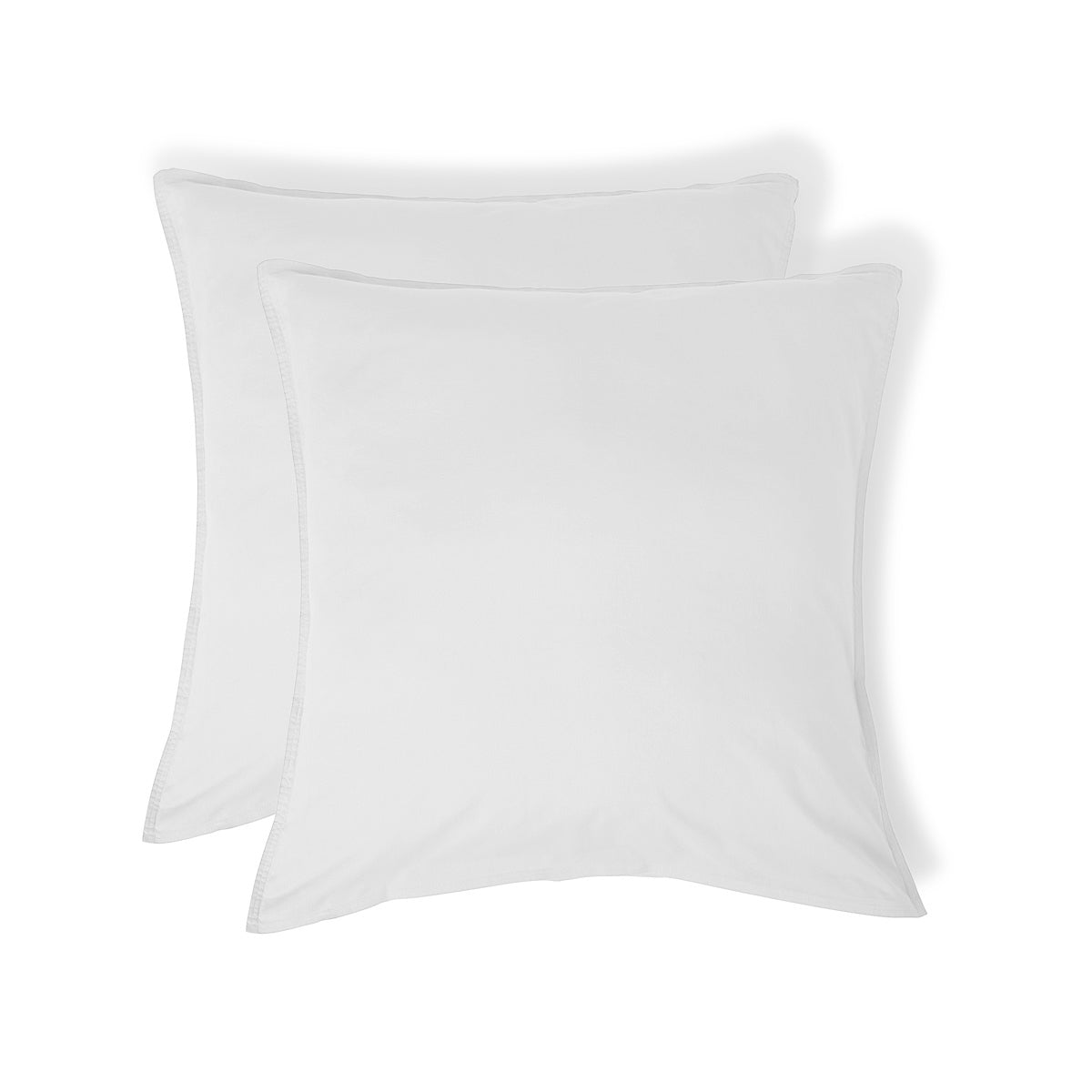 Luna - Lote De 2 Fundas De Almohada - Algodón Lavado - Blanco