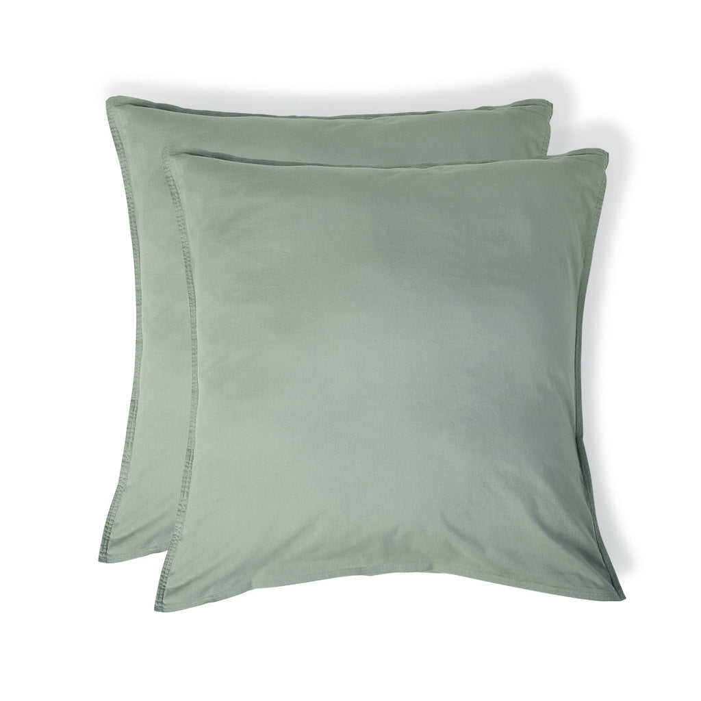 Luna - Lote De 2 Fundas De Almohada - Algodón Lavado - Celadón