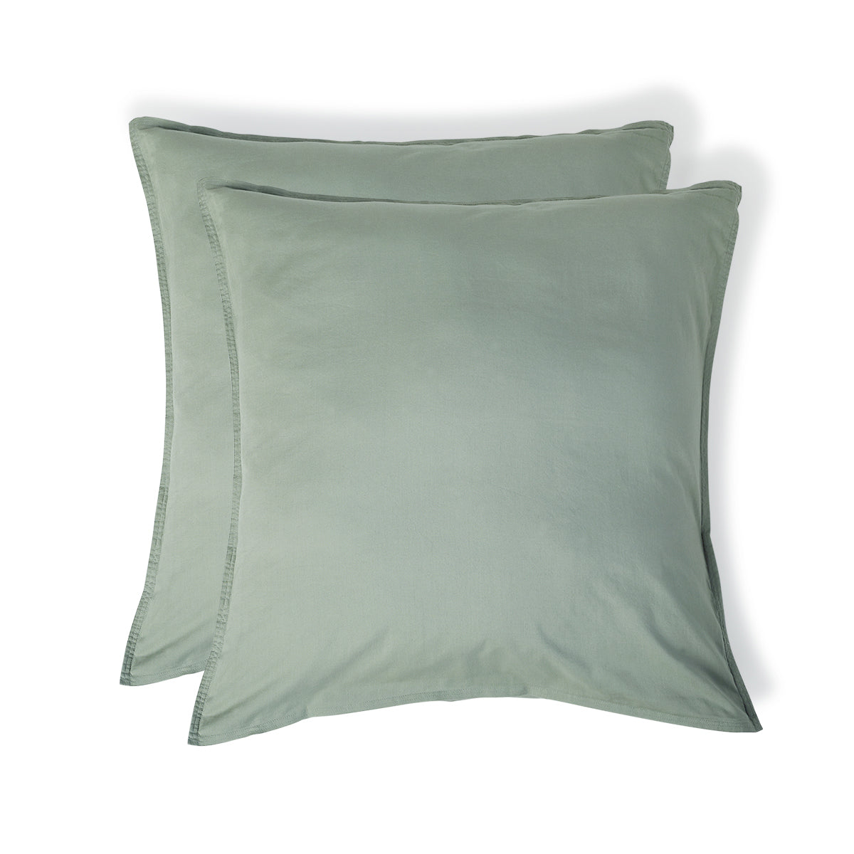 Luna - Lote De 2 Fundas De Almohada - Algodón Lavado - Celadón