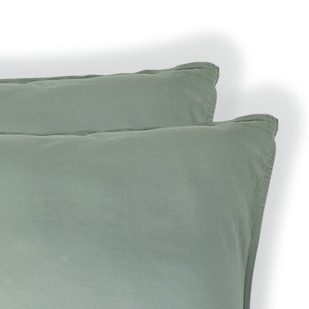 Luna - Lote De 2 Fundas De Almohada - Algodón Lavado - Celadón