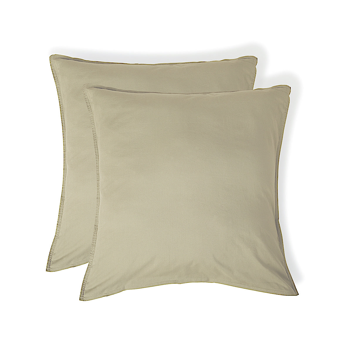 Luna - Lote De 2 Fundas De Almohada - Algodón Lavado - Arena