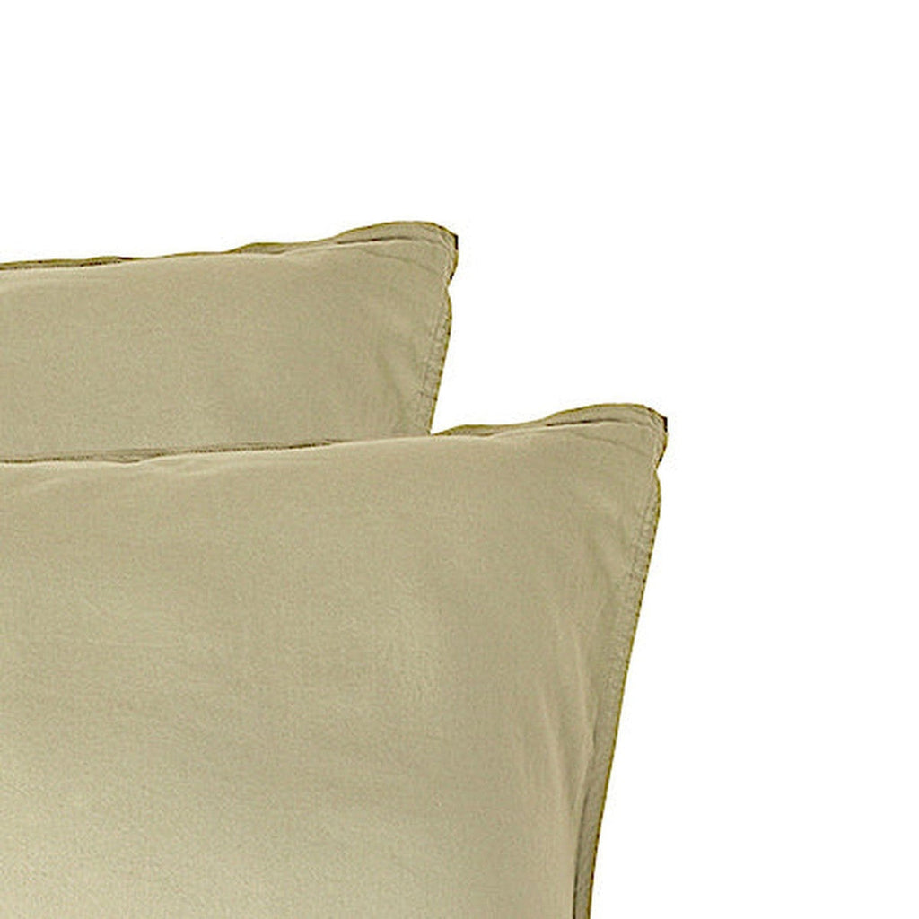 Luna - Lote De 2 Fundas De Almohada - Algodón Lavado - Arena