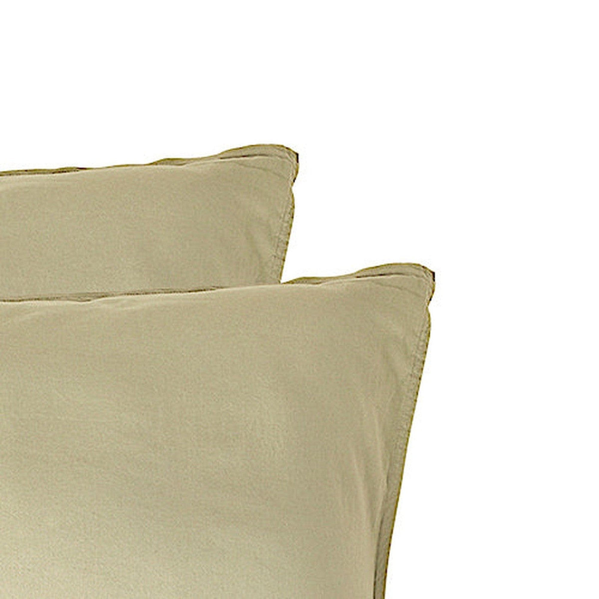 Luna - Lote De 2 Fundas De Almohada - Algodón Lavado - Arena