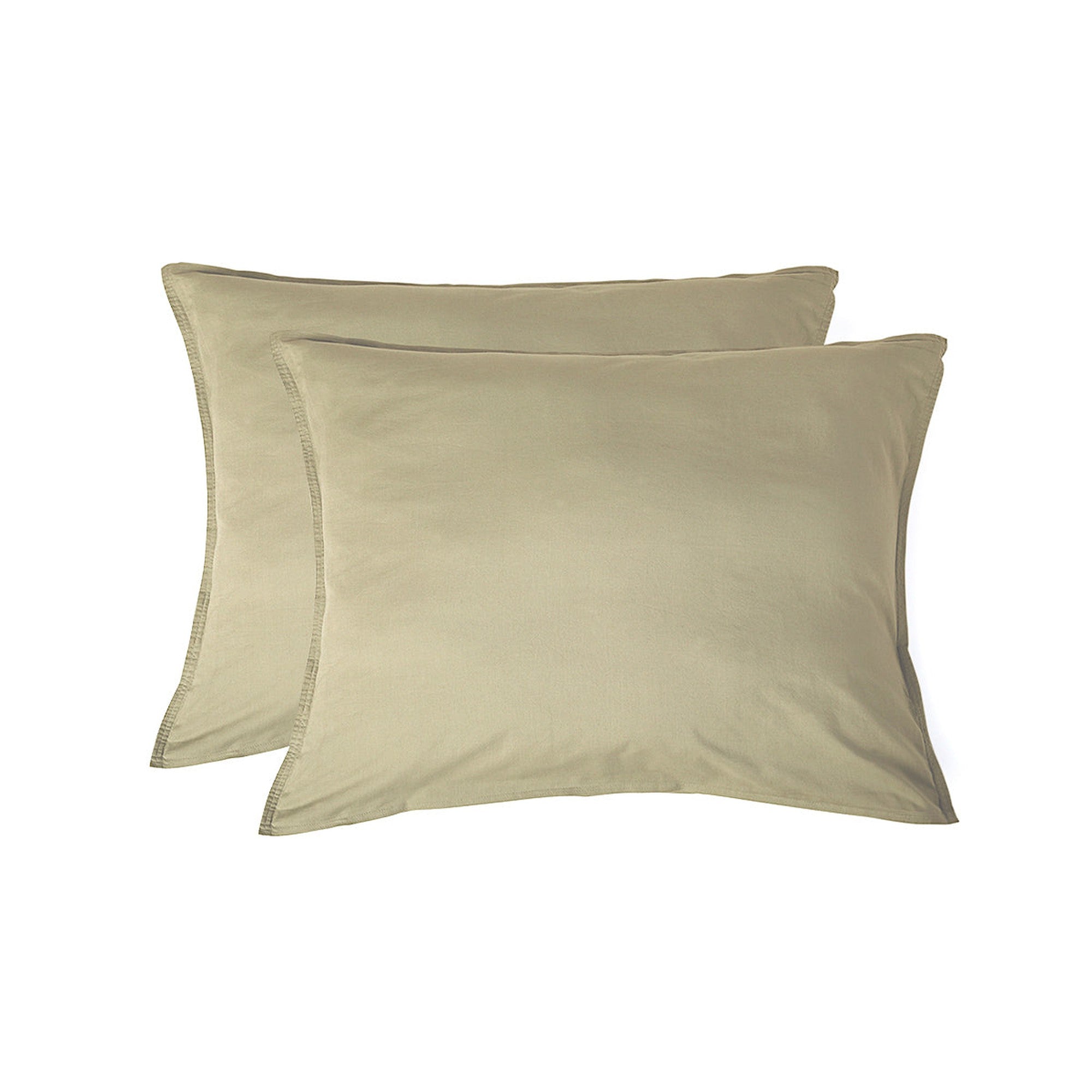 Luna - Lote De 2 Fundas De Almohada - Algodón Lavado - Arena