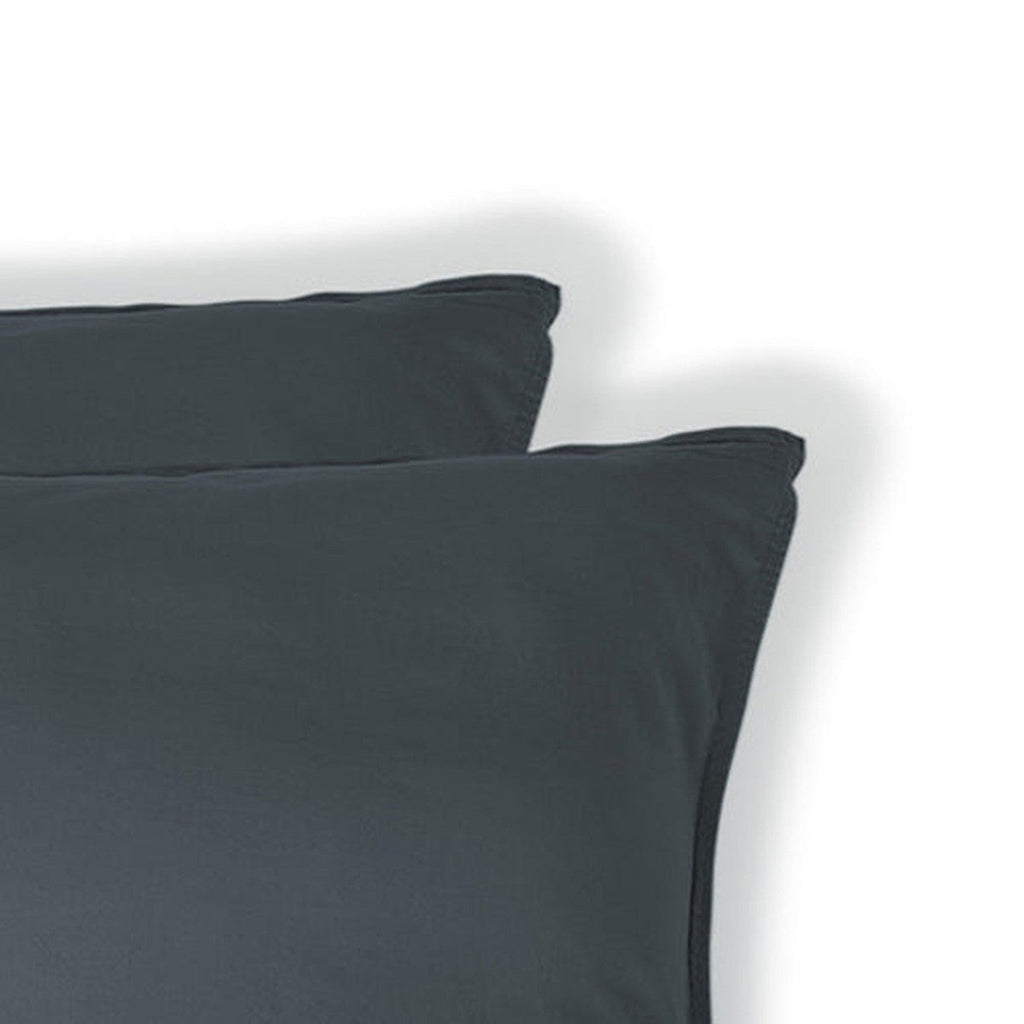 Luna - Lote De 2 Fundas De Almohada - Algodón Lavado - Azul Tormenta