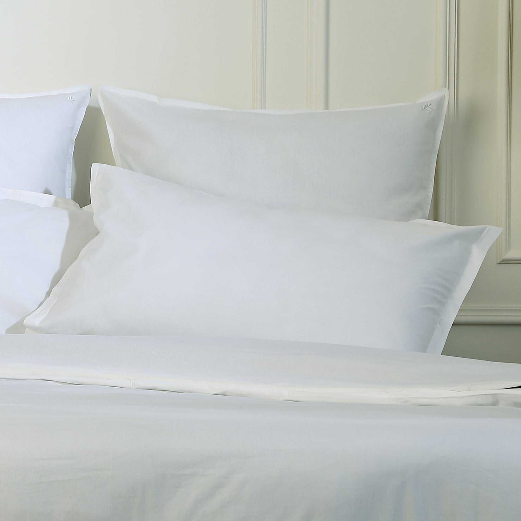 Luna - Pack De 2 Fundas De Almohada - Algodón Lavado - Blanco
