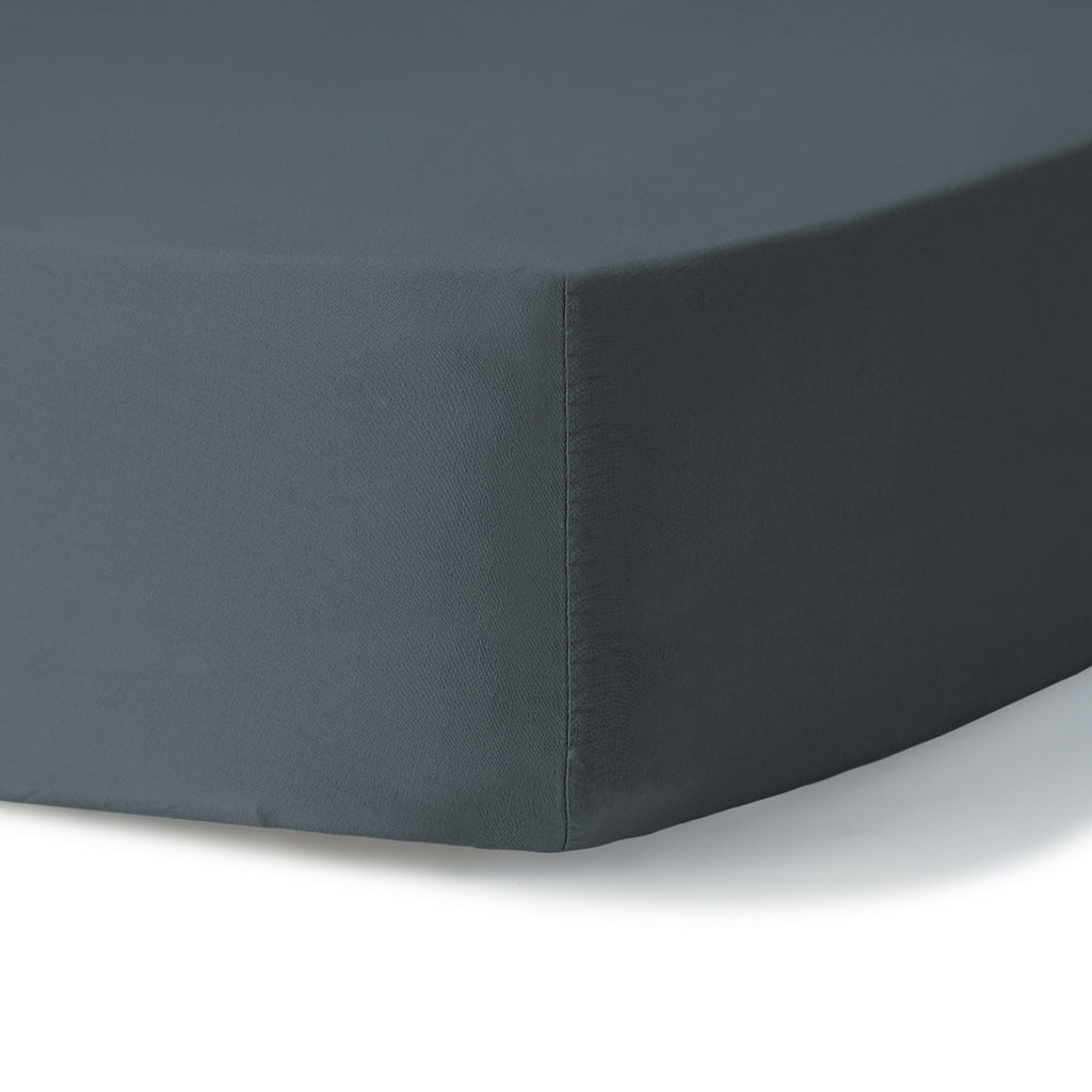 Luna - Fitted Sheet - Washed Cotton - Storm Blue