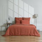 Nina - Duvet Cover - Cotton Percale - Tuscan Red
