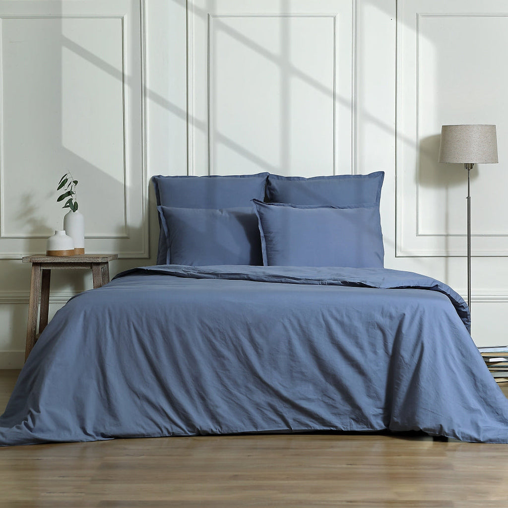 Nina - Funda Nórdica - Percal De Algodón - Azul Denim