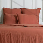Nina - Duvet Cover - Cotton Percale - Tuscan Red