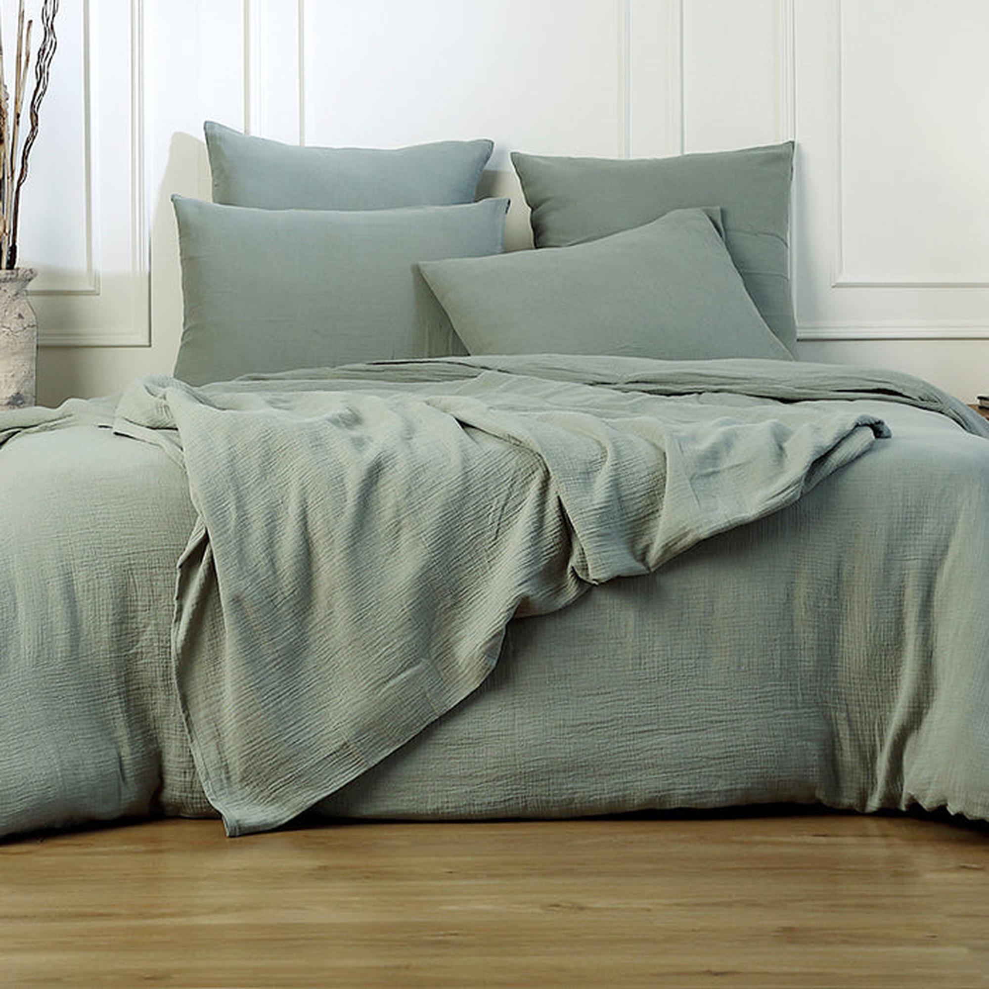 Carla - Cubrecama - Gasa De Algodón - Verde Celadón