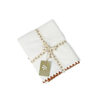 Zoé - Juego De Cama + Fundas De Almohada - Percal De Algodón - Blanco/Caramelo
