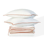 Zoé - Parure + Taies - Percale De Coton - Blanc/Rouge