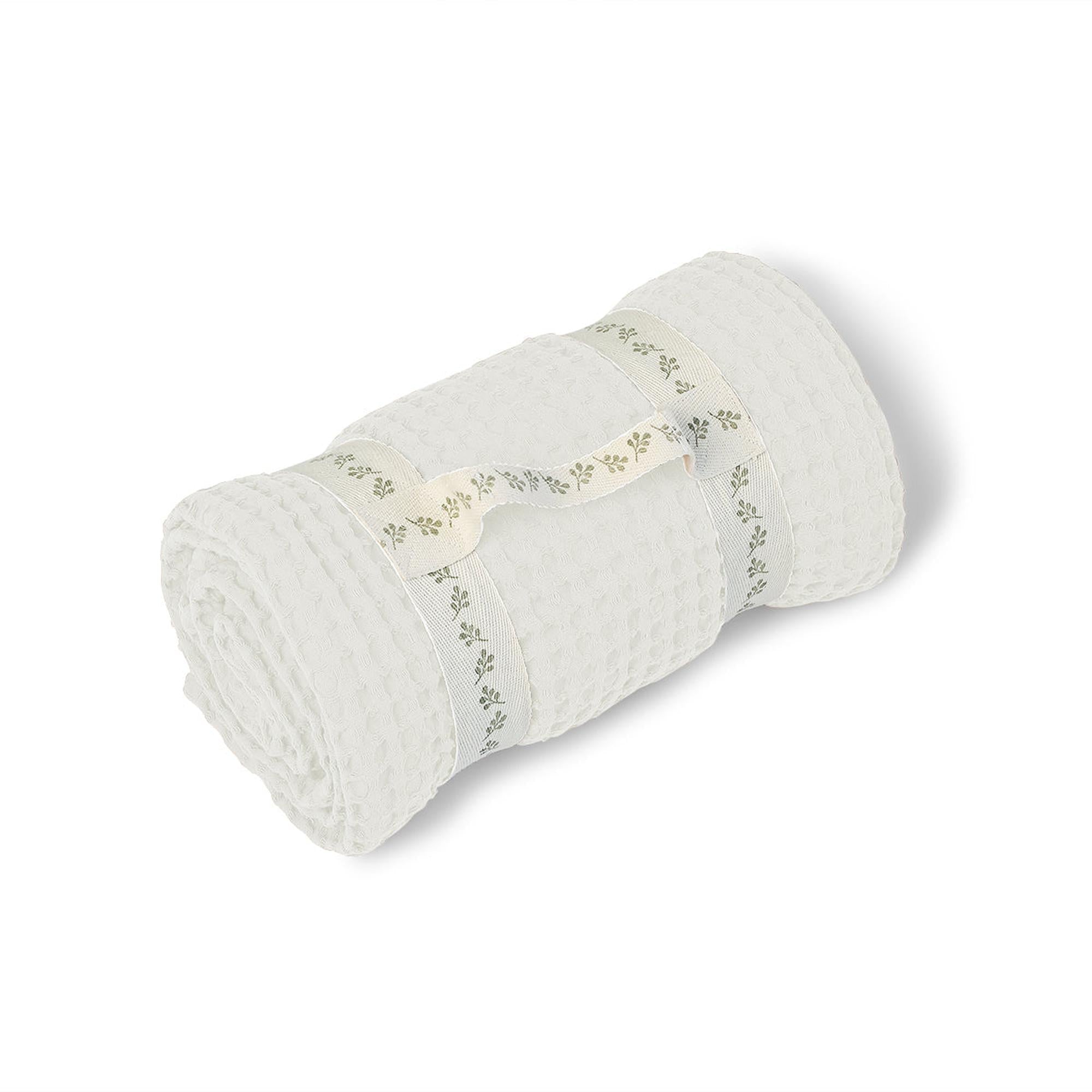 Set of 3 Waffle Cotton Bath Towels 90X150&50X100&30X50 - Daria - White