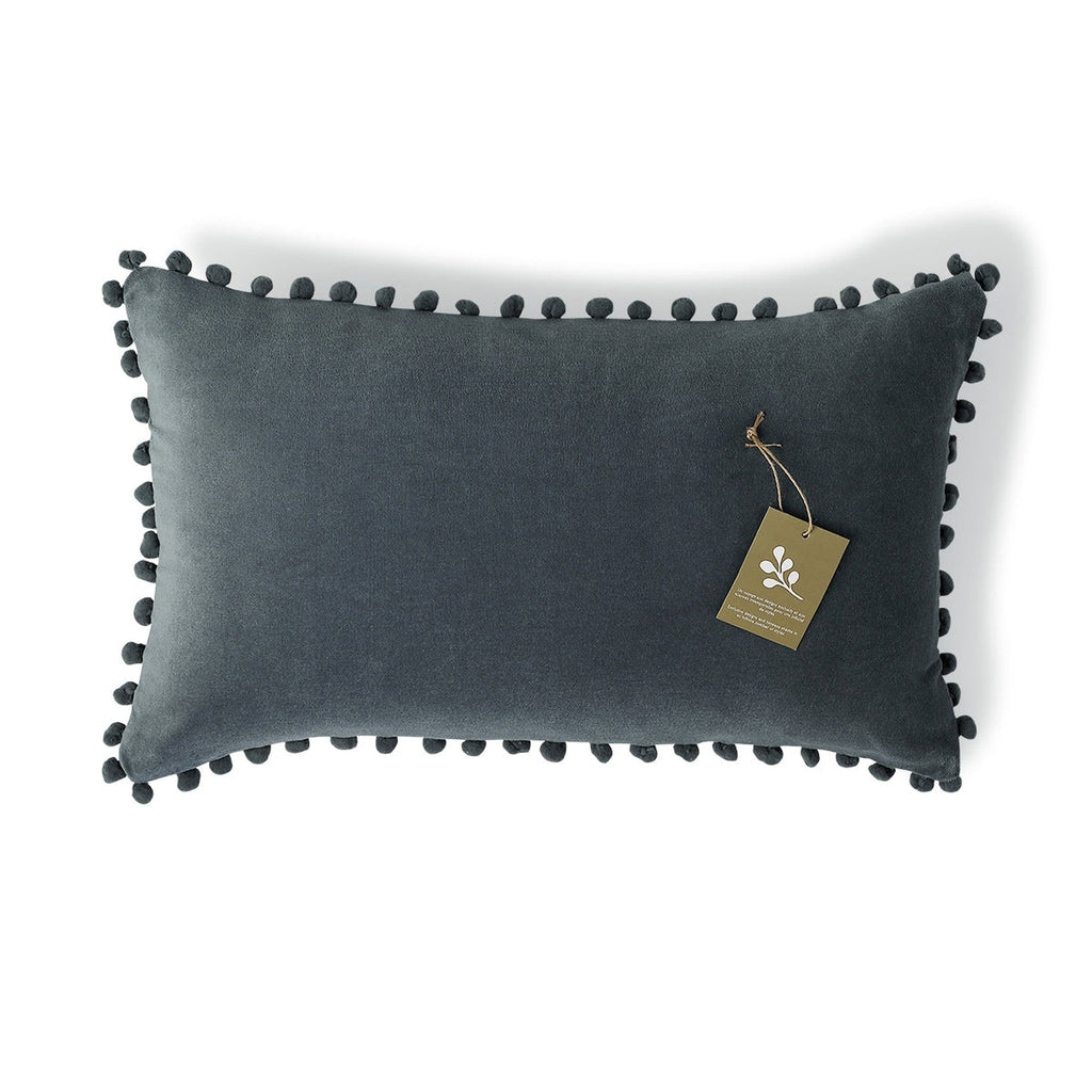 Velvet - Funda De Cojín - Terciopelo De Algodón - Azul Tormenta