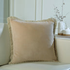 Riva - Cushion Cover - Cotton Velvet - Beige