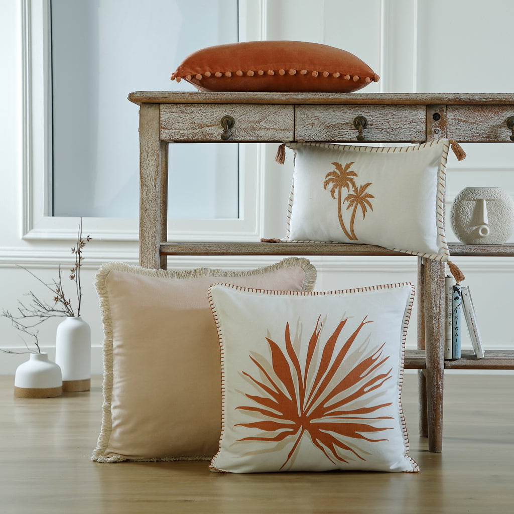 Riva - Cushion Cover - Cotton Velvet - Beige