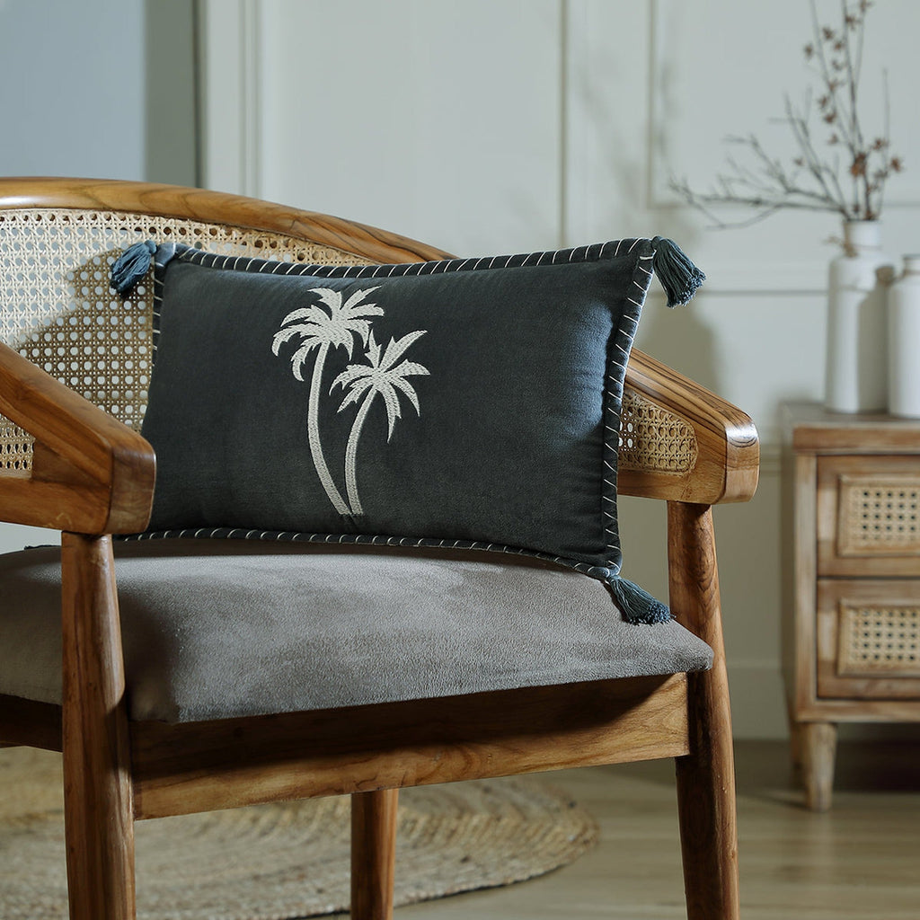 Oasis Velours - Coussin - Velours De Coton - Bleu Orage