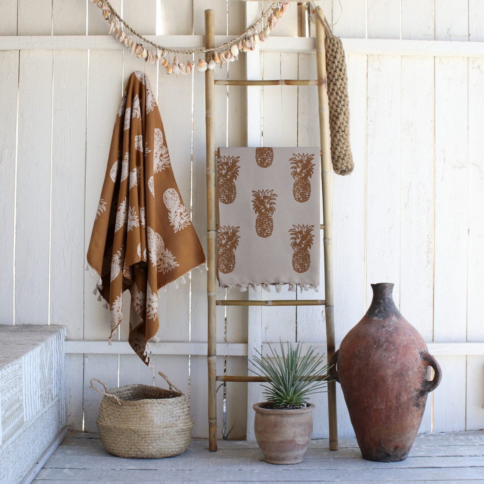 Ananas - Fouta Jacquard - Jaune Moutarde