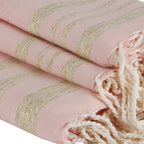 Hamptons - Bath Foutas (1 Large and 2 Small) - Powder Pink/Gold