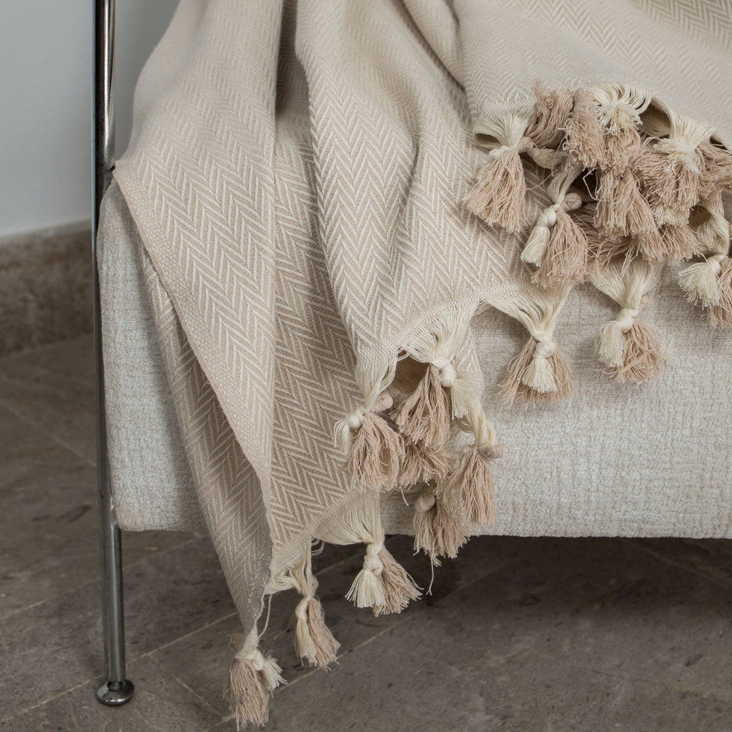 Megeve - Throw - Cotton - Light Taupe