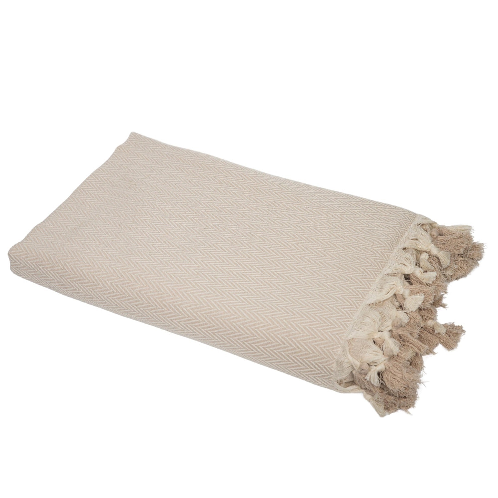 Megeve - Throw - Cotton - Light Taupe