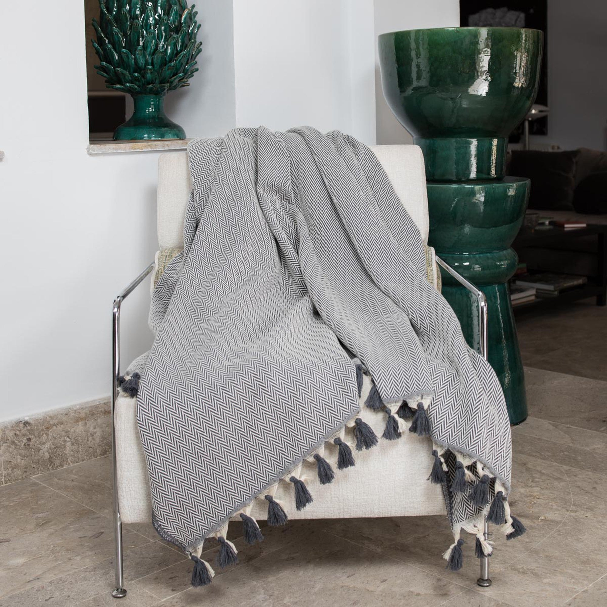 Megeve - Plaid - Algodón - Gris Medio