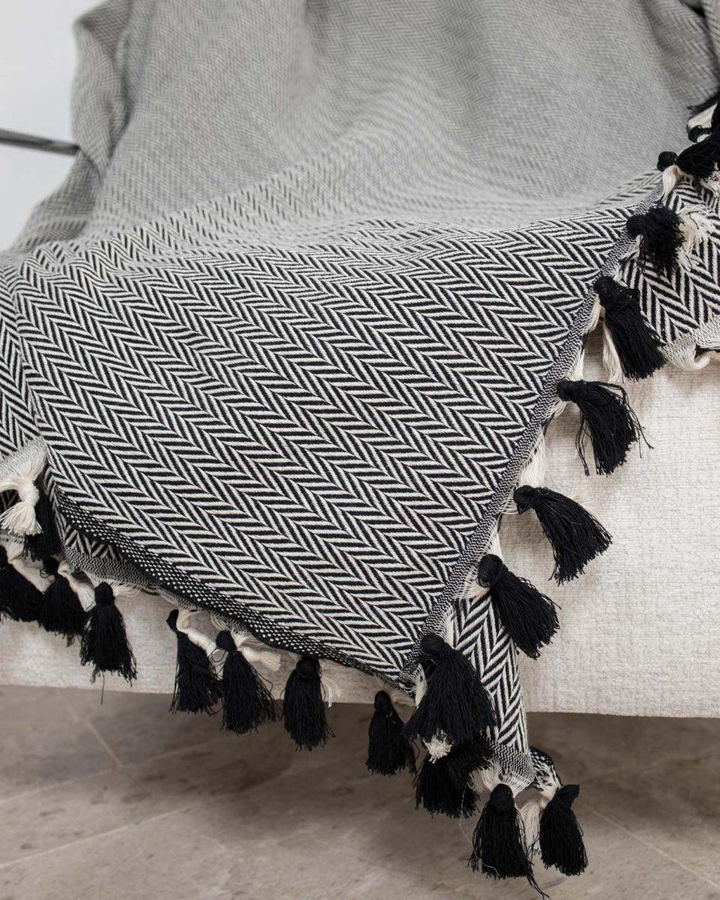 Megeve - Throw - Cotton - Black