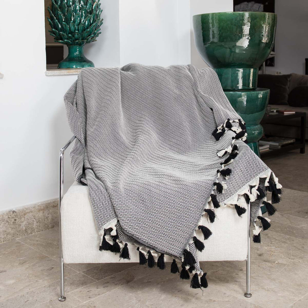Megeve - Throw - Cotton - Black