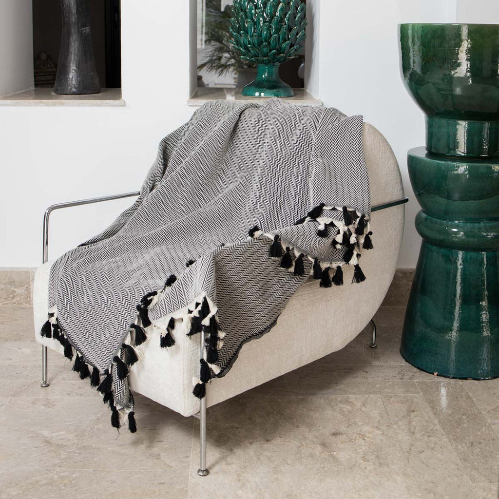 Megeve - Throw - Cotton - Black