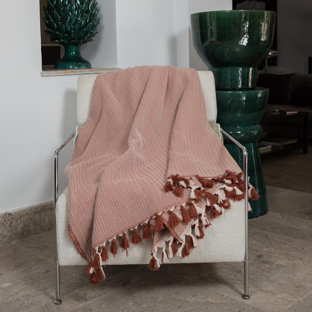 Megeve - Throw - Cotton - Terracotta Red
