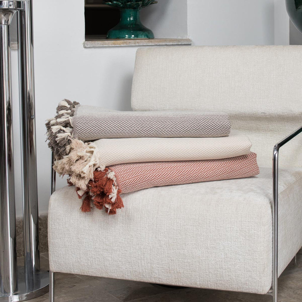 Megeve - Throw - Cotton - Terracotta Red