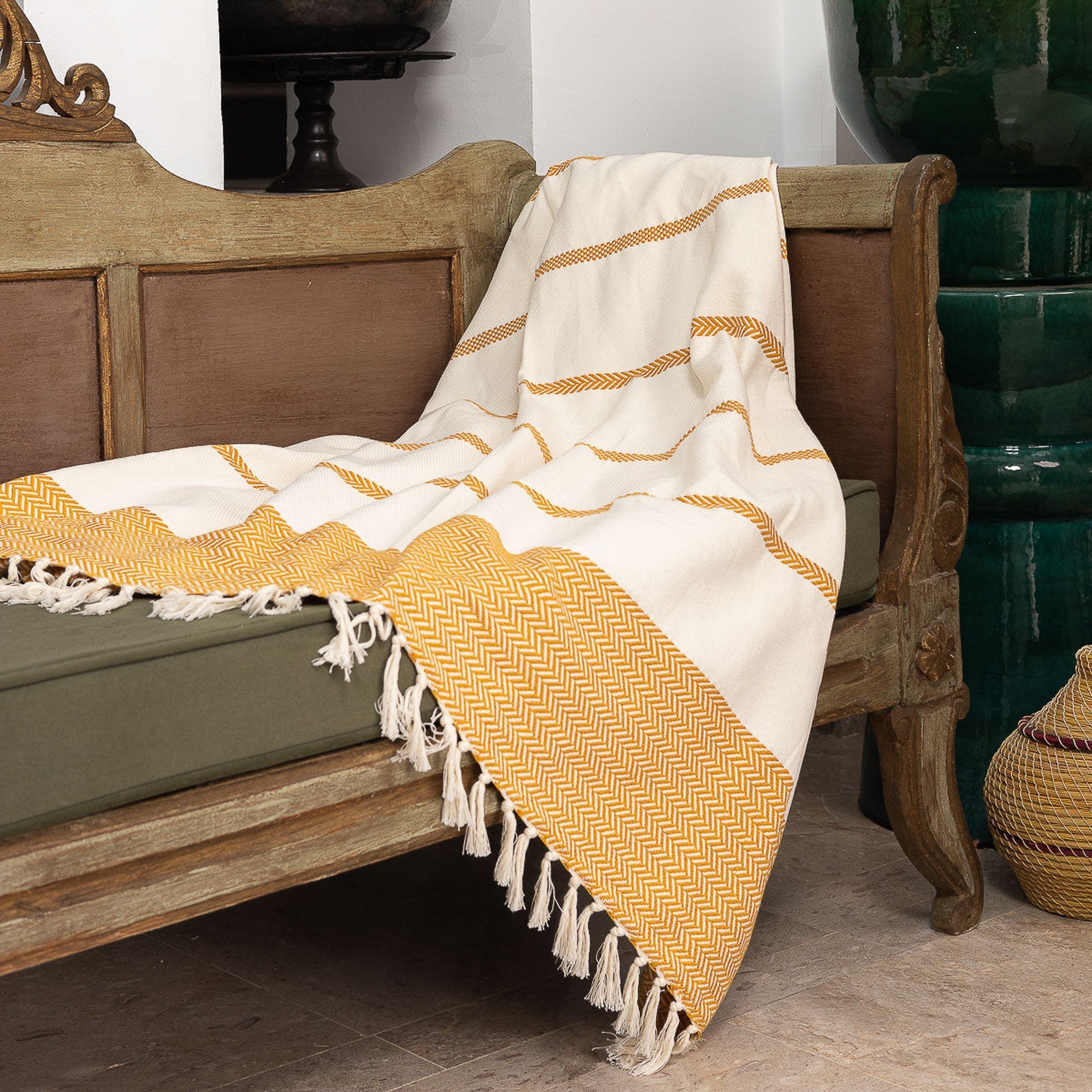 Liv - Plaid - Algodón - Amarillo Mostaza