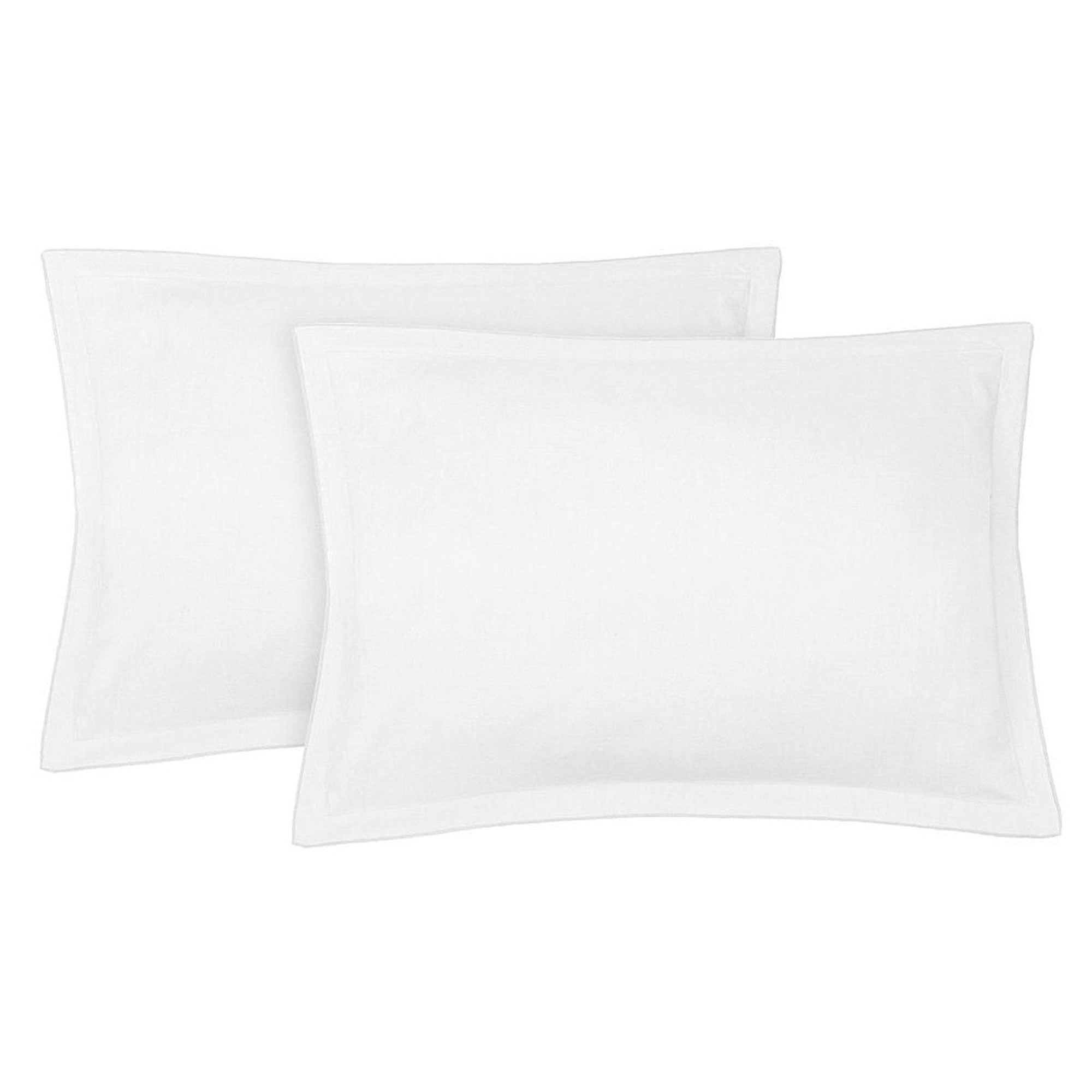 Hortensia - Pack De 2 Fundas De Almohada - Lino Lavado - Blanco