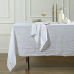 Camille - Nappe - Lin Lavé - Blanc/Or